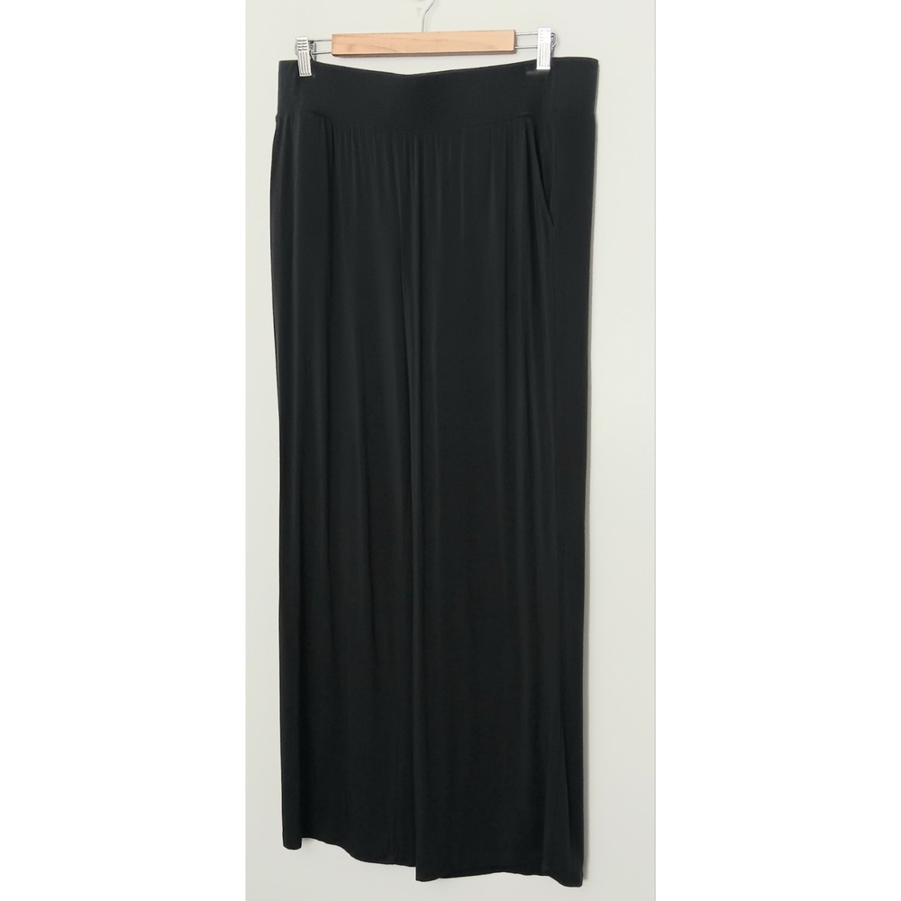 Belle by Kim Gravel Pants Women's Size‎ M Gray Wide Leg Pull-on Knit Pre-owned